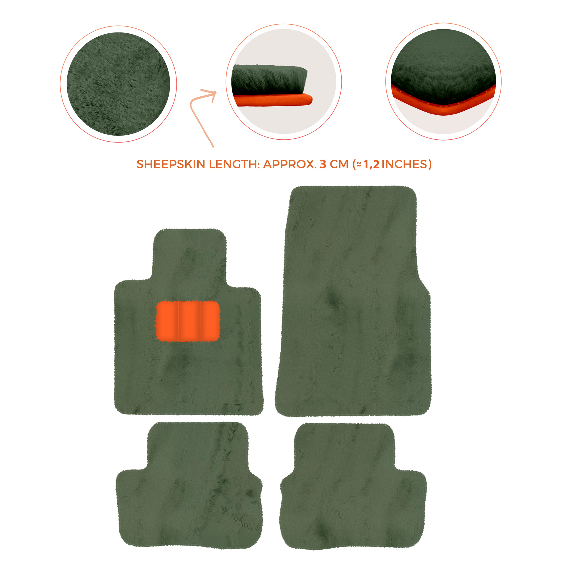 Premium Sheepskin Floor Mats for Rolls-Royce Shadow (1965-1977)