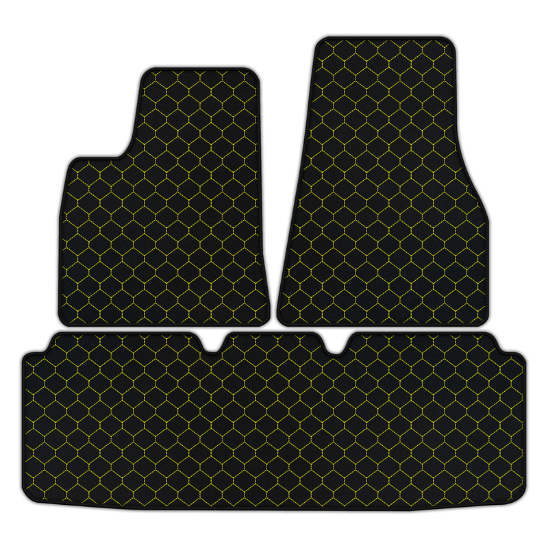 Customizable Leather Floor Mats with Hex Pattern for Tesla Model S (2012-2023)
