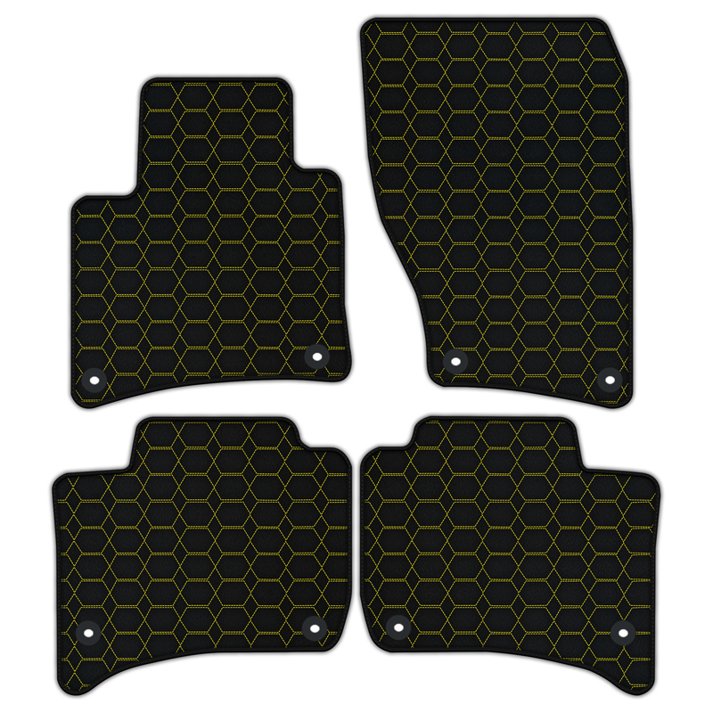 Customizable Leather Floor Mats with Hexagon Hex Pattern for Porsche Cayenne (2010-2018)