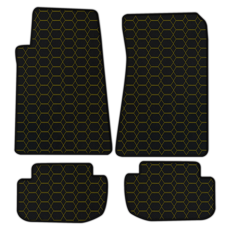 Customizable Leather Floor Mats with Hexagon Hex Pattern for Aston Martin DBS (2007-2012) Coupe
