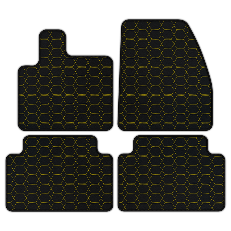 Customizable Leather Floor Mats with Hexagon Hex Pattern for Range Rover Evoque (2019-2024) 5-Doors