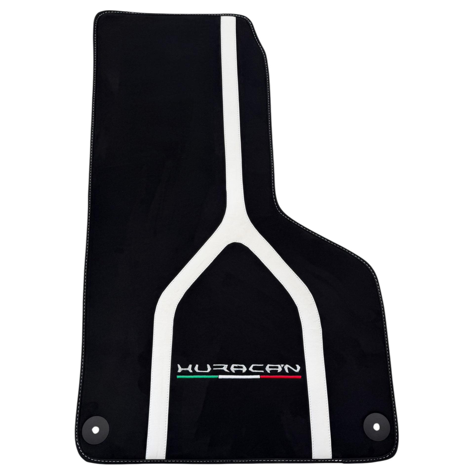 Lamborghini Huracan Floor Mats with Italian Flag and Logo in Orange Embroidery