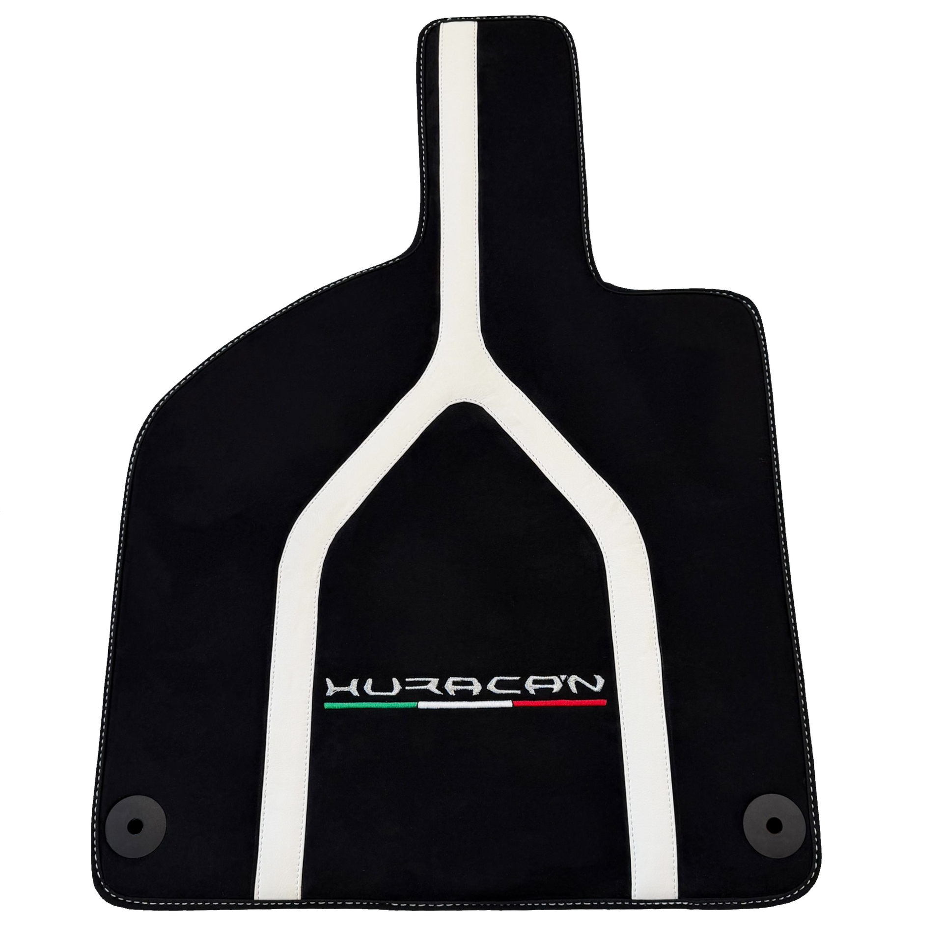 Lamborghini Huracan Floor Mats with Italian Flag and Logo in Orange Embroidery