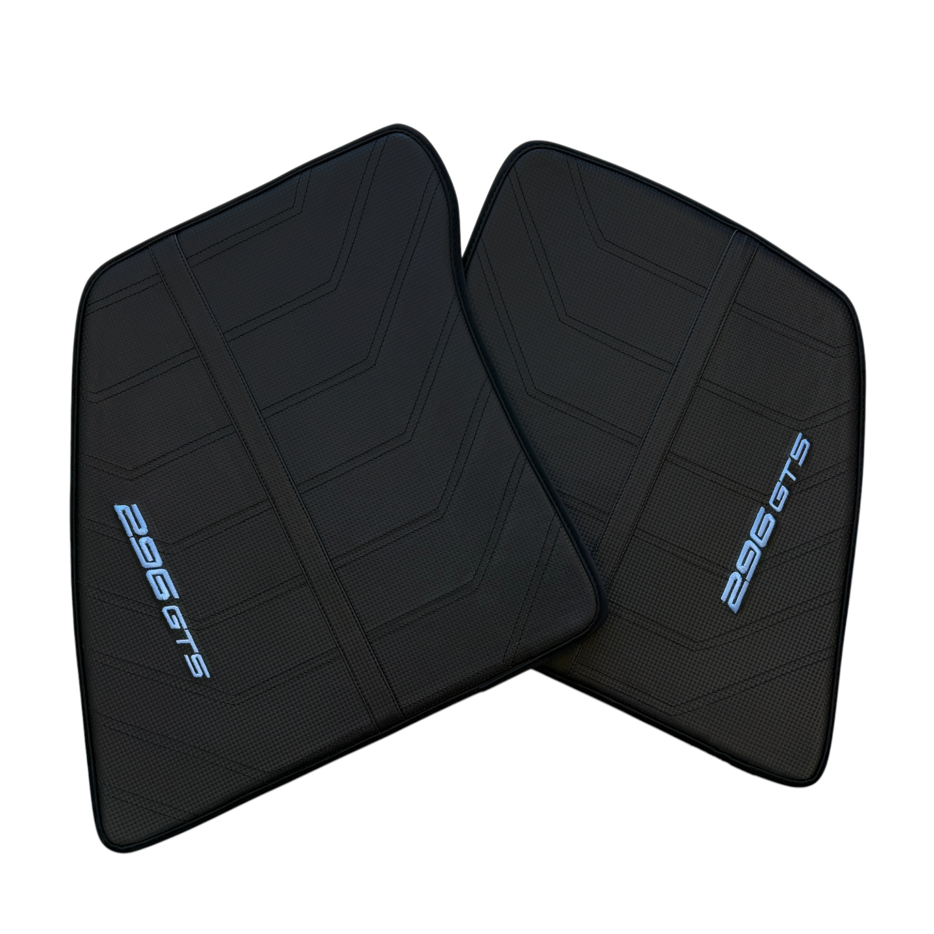 Premium Black Leather Floor Mats for Ferrari 296 GTS 2022-2024