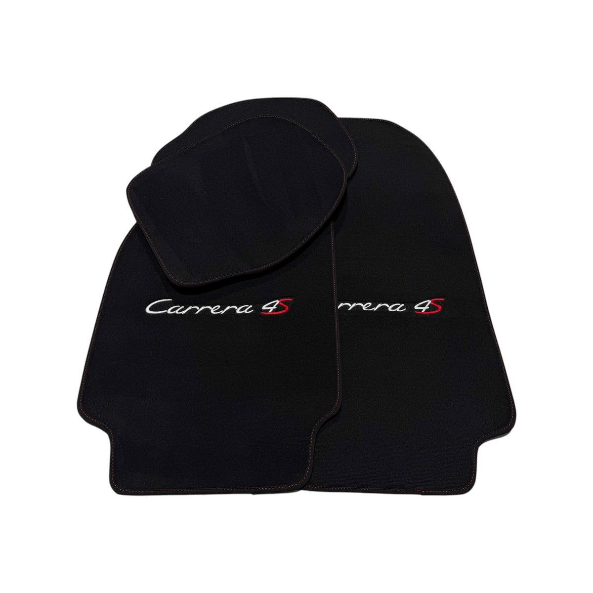 Schwarze Autofußmatten aus Velours für Porsche Carrera 4S (1995-2026)