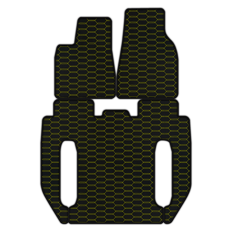 Customizable Leather Floor Mats with Interlaced Hex Pattern for Tesla Model X - 6 Seats (2016-2025)