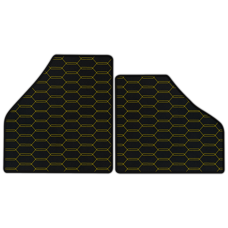 Customizable Leather Floor Mats with Interlaced Hex Pattern for Ferrari F50 (1995-1997)