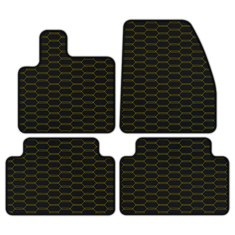 Customizable Leather Floor Mats with Interlaced Hex Pattern for Range Rover Evoque (2019-2024) 5-Doors