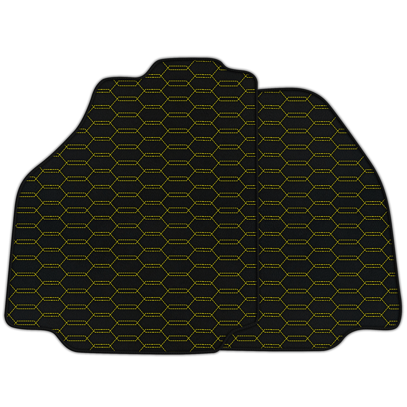 Customizable Leather Floor Mats with Interlaced Hex Pattern for Ferrari 488 Pista Spider (2019-2021)