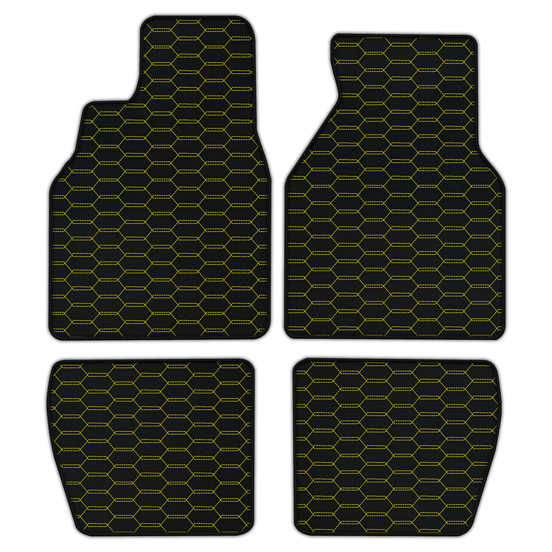 Customizable Leather Floor Mats with Interlaced Hex Pattern for Pontiac FireBird (1993-2002)