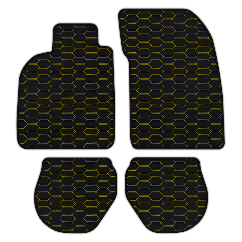 Customizable Leather Floor Mats with Interlaced Hex Pattern for Porsche 911 - 993 (1994-1998)