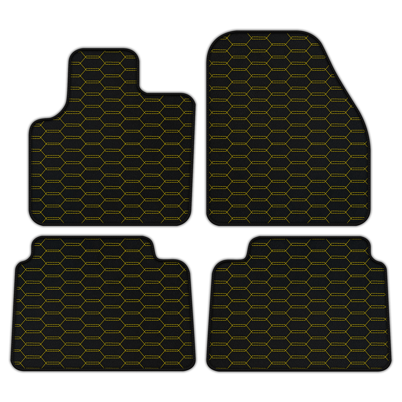 Customizable Leather Floor Mats with Interlaced Hex Pattern for Land Rover Discovery Sport (2019-2024)
