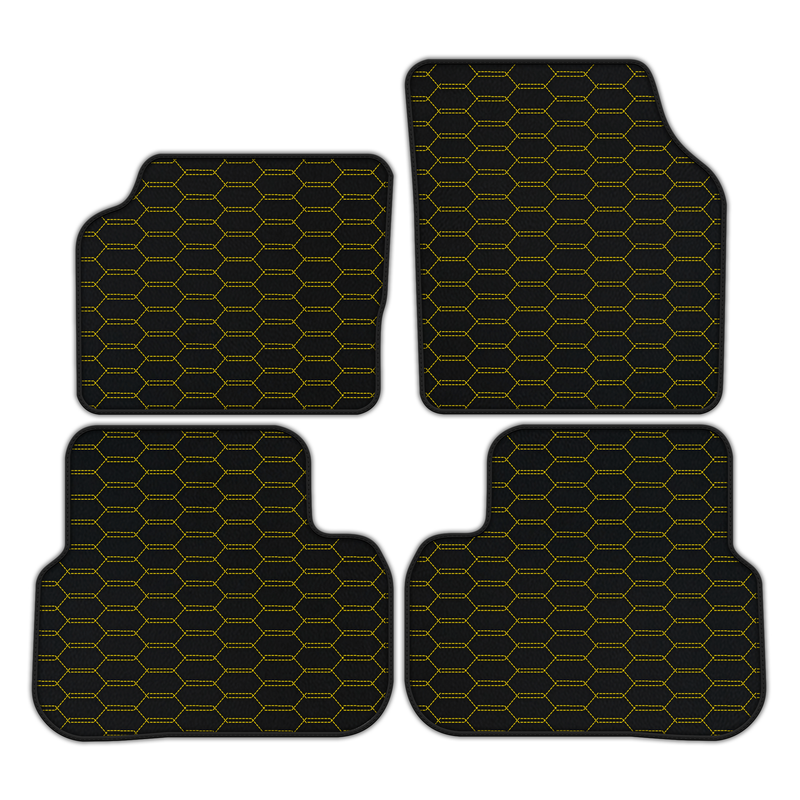 Customizable Leather Floor Mats with Interlaced Hex Pattern for Land Rover Discovery Sport (2015-2019)