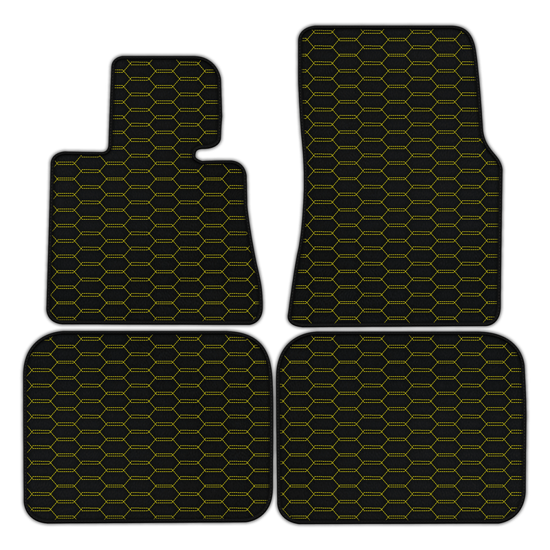 Customizable Leather Floor Mats with Interlaced Hex Pattern for Rolls Royce Phantom Sedan (2003-2016)