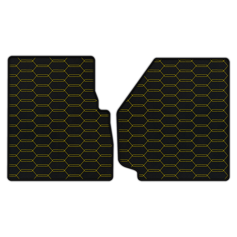 Customizable Leather Floor Mats with Interlaced Hex Pattern for Land Rover Defender 90 (2007-2020)