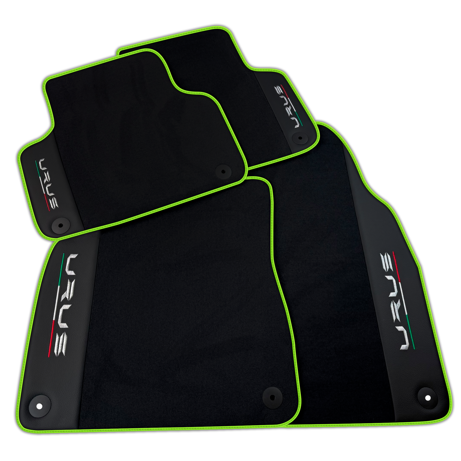 Black Floor Mats for Lamborghini Urus with Leather | Various Trim Colors