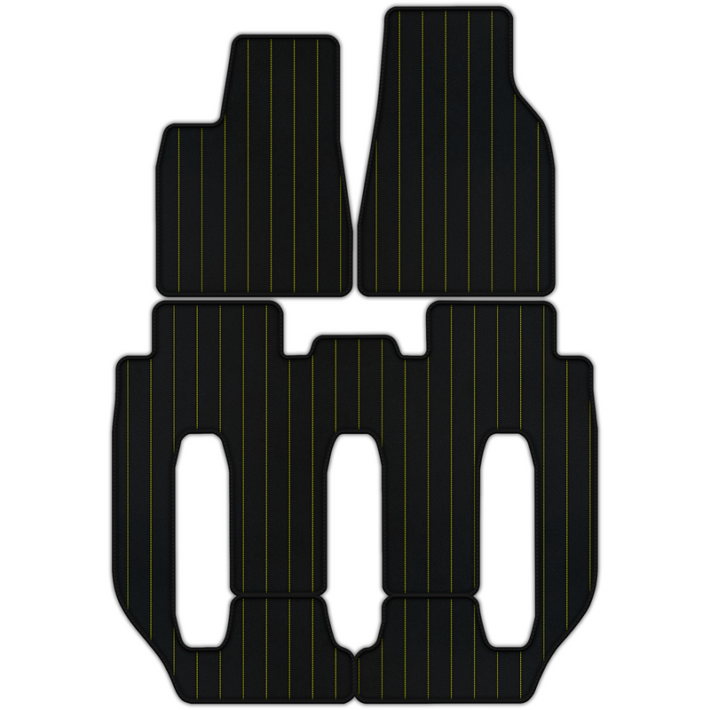 Anpassbare Lederfußmatten mit Linienmuster für Tesla Model X – 7 Sitze (2016–2017)