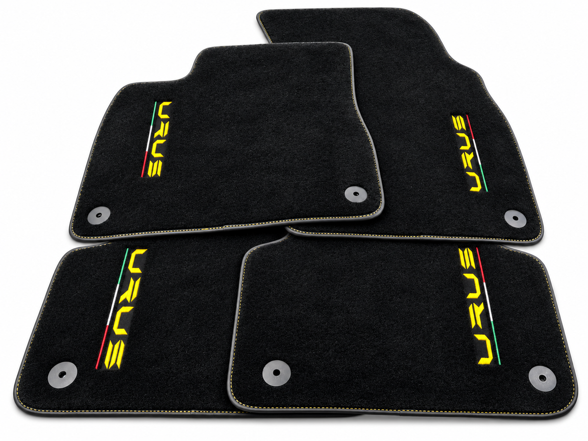 Blue Floor Mats For Lamborghini Urus With Alcantara Leather