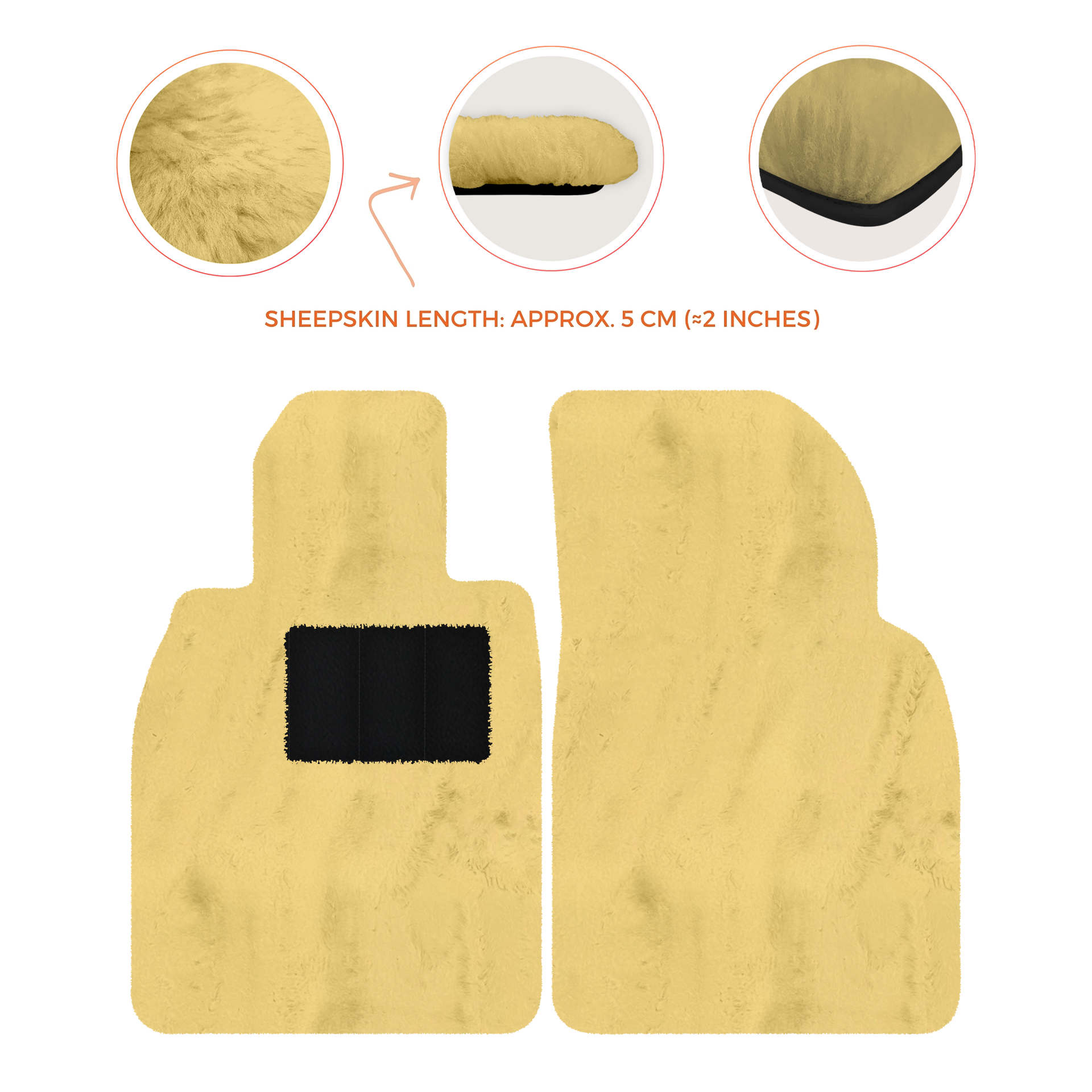Premium Sheepskin Floor Mats for Porsche Cayenne (2018-2023)