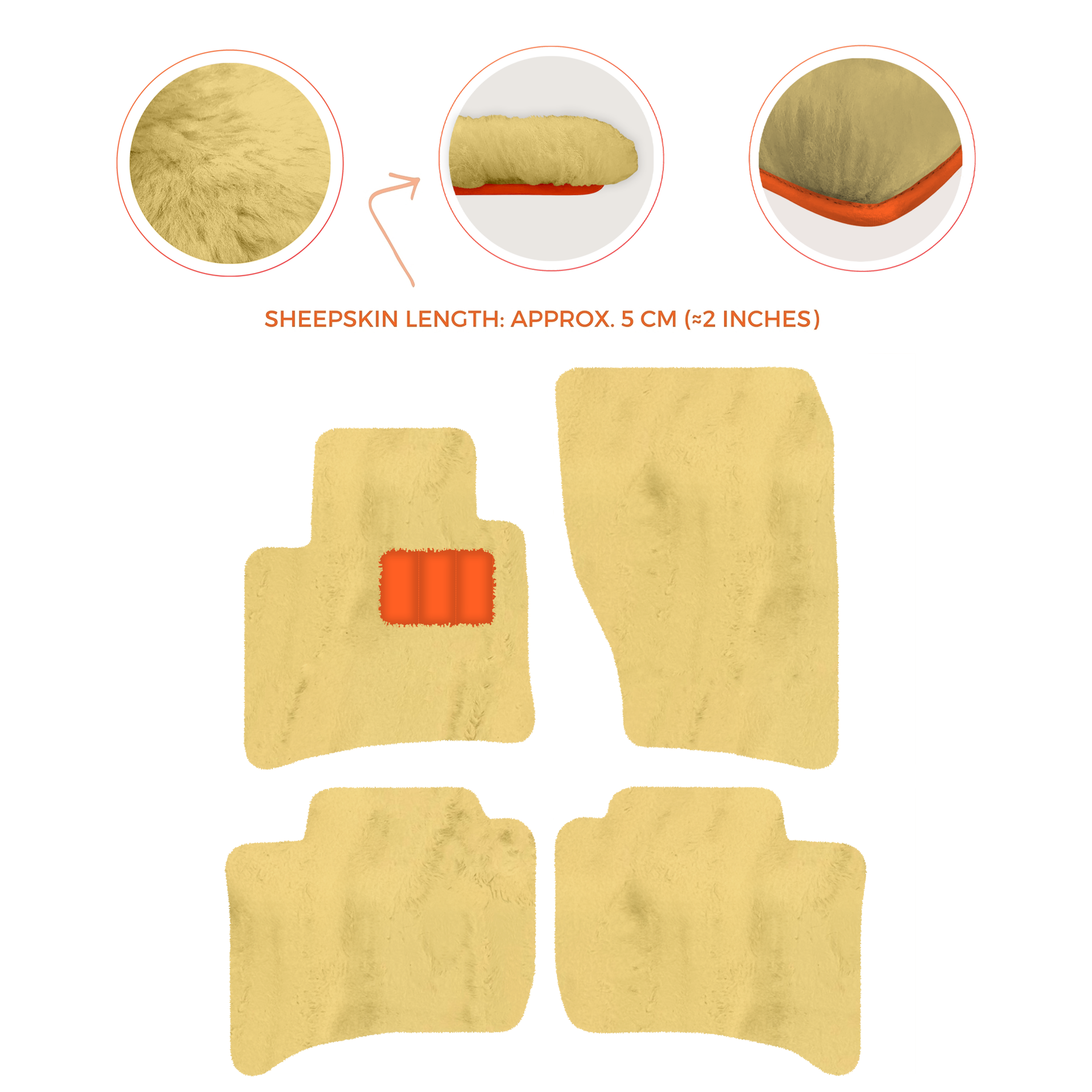 Premium Sheepskin Floor Mats for Porsche Cayenne (2010-2018)