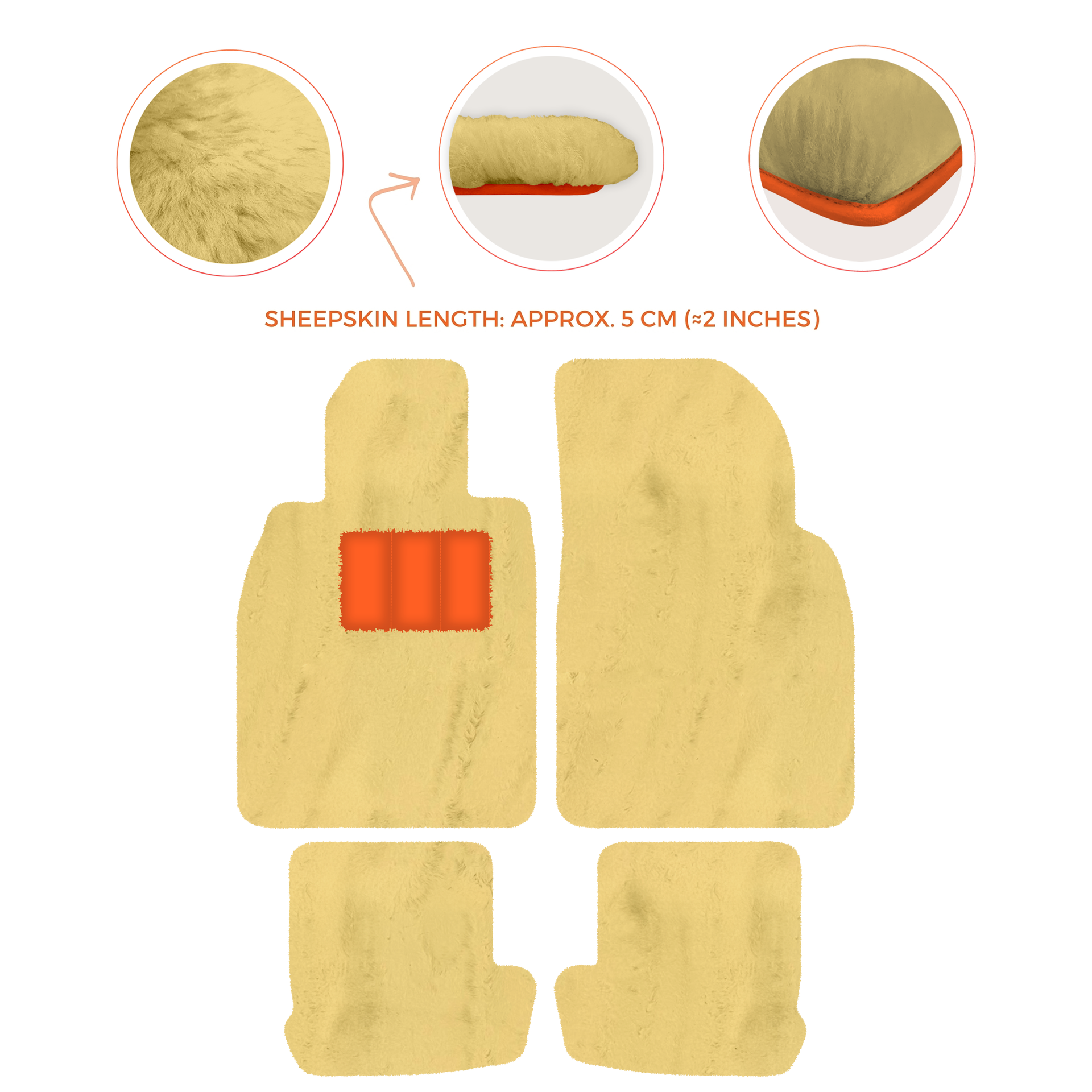 Premium Quality Sheepskin Floor Mats for Porsche 924 (1976-1988)