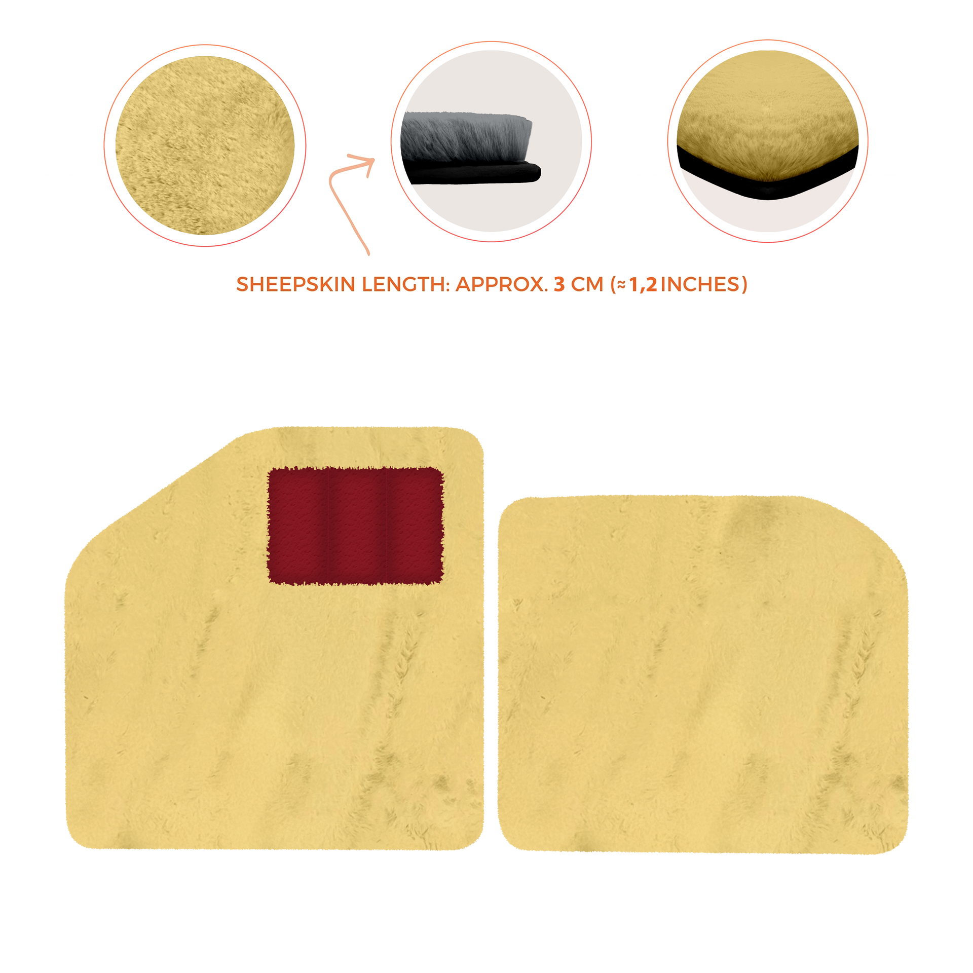 Sheepskin Floor Mats for Aston Martin Vulcan (2015-2016) Track Car - Luxury