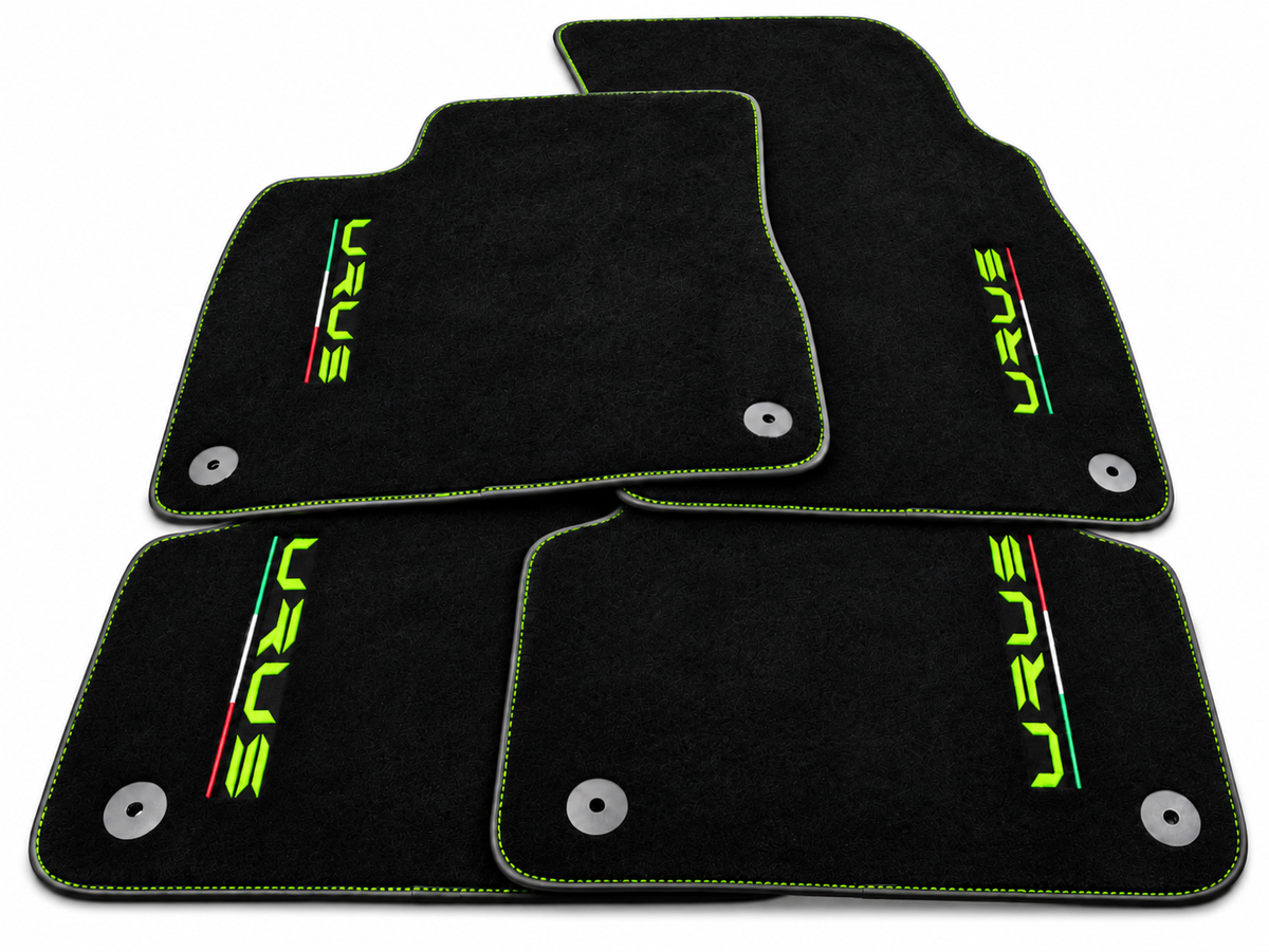 Blue Floor Mats For Lamborghini Urus With Alcantara Leather