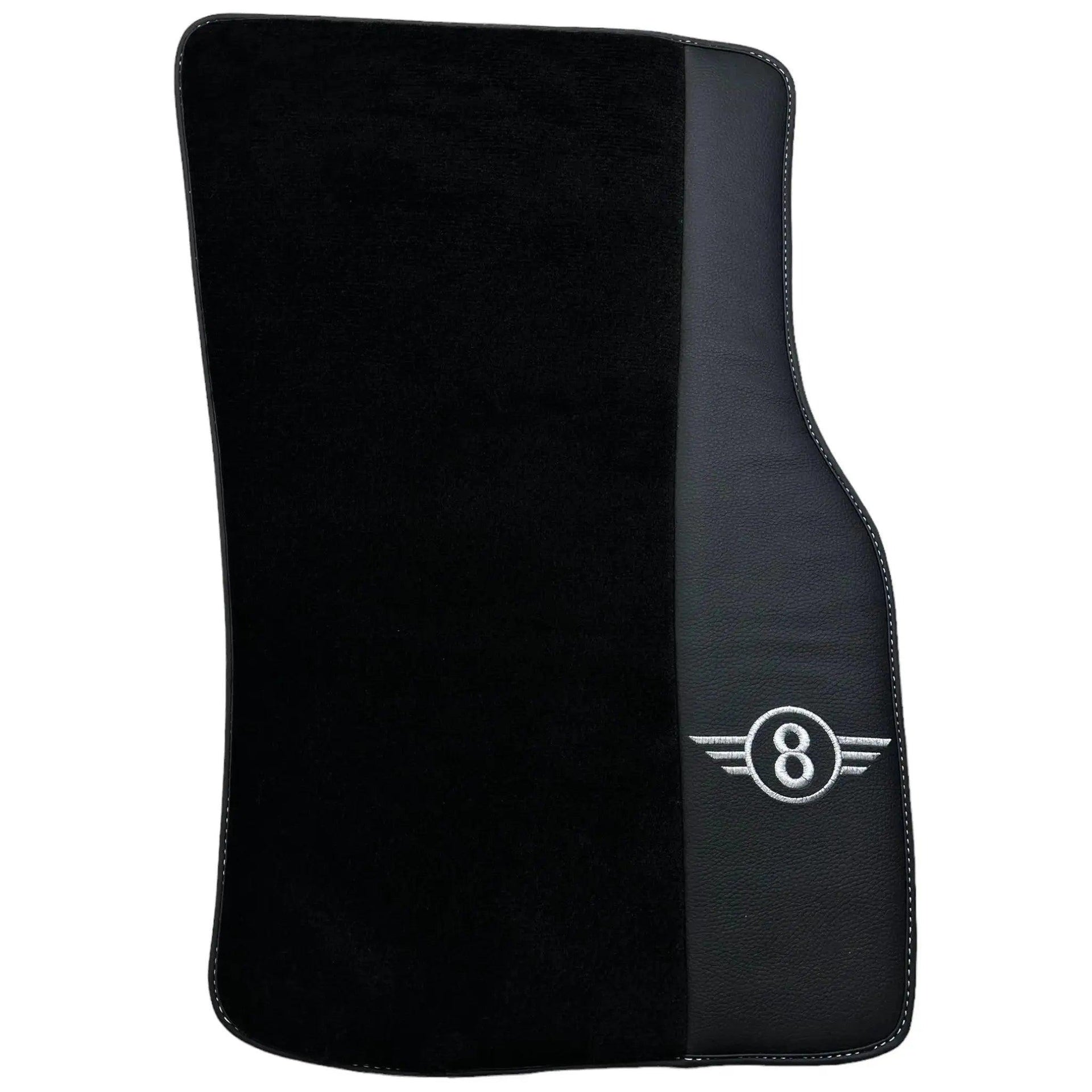 Black Floor Mats for Mini Cooper / One F55 5-doors (2015-2023) with Leather - AutoWin