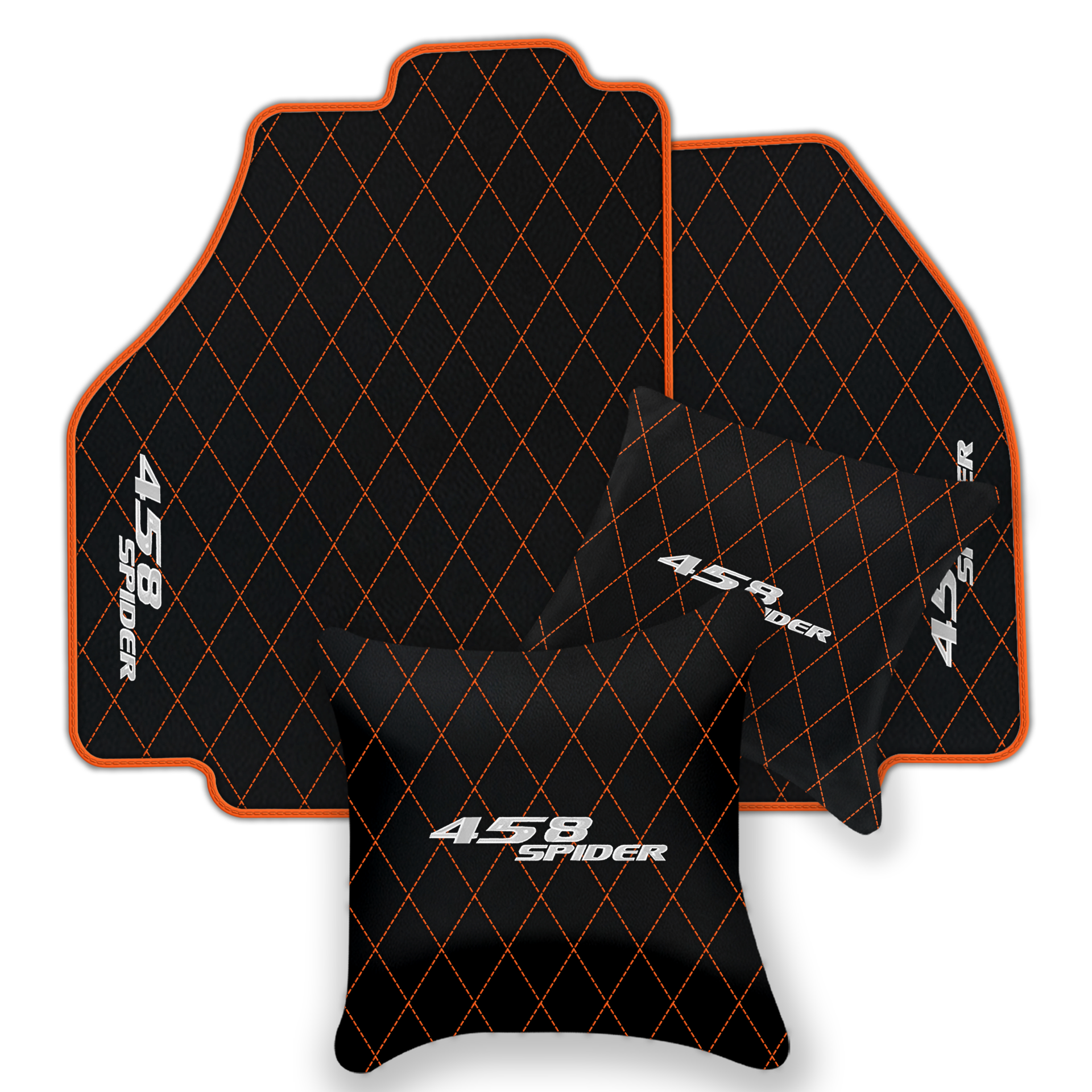 Premium Black Leather Floor Mats for Ferrari 458 Speciale (2012-2015)