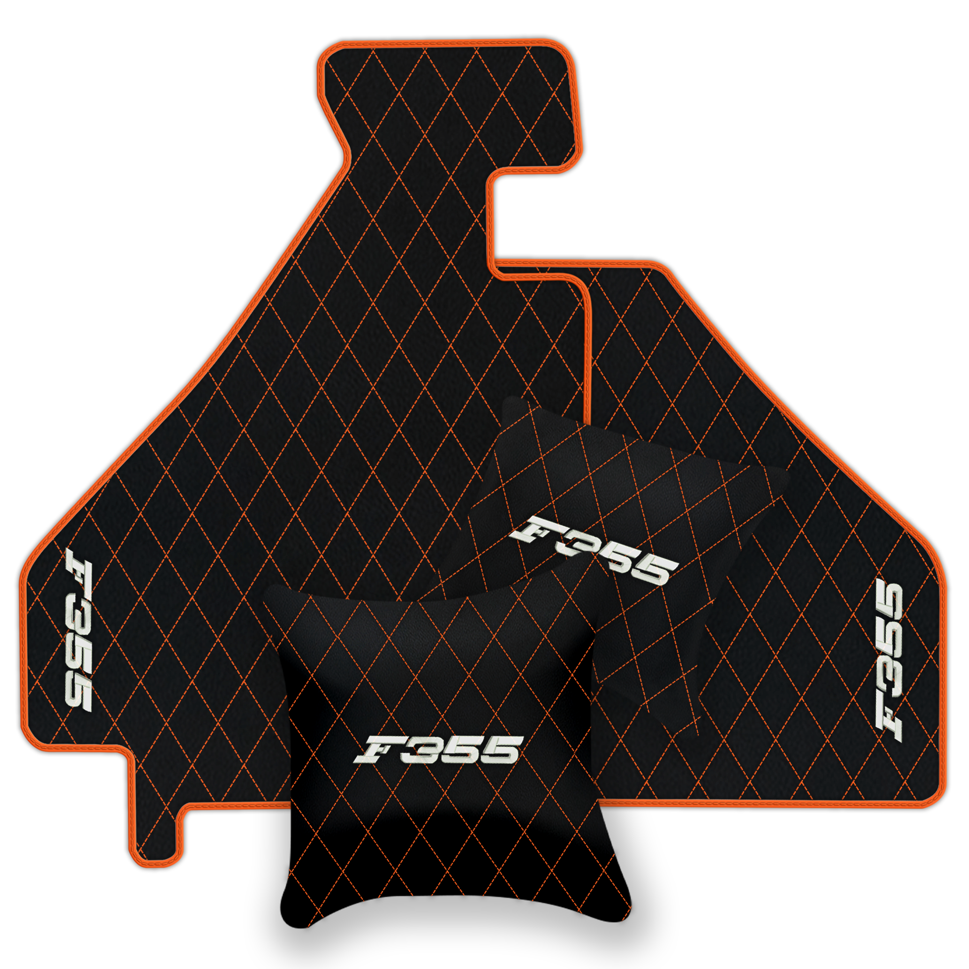 Luxury Black Leather Floor Mats for Ferrari 488 Spider (2016-2022)