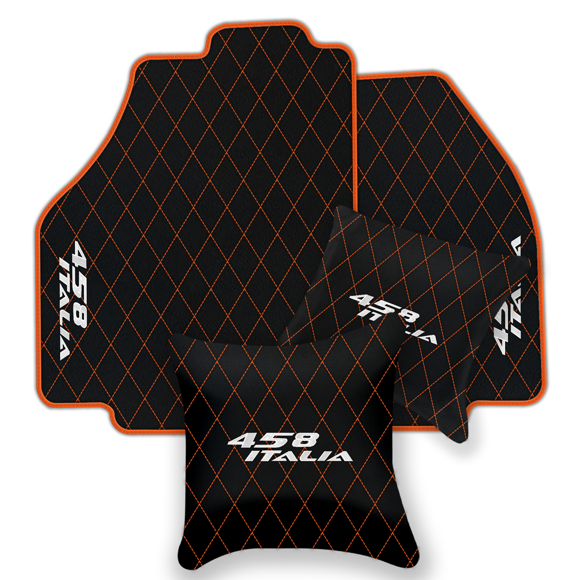 Premium Black Leather Floor Mats for Ferrari 458 Spider (2012-2015)