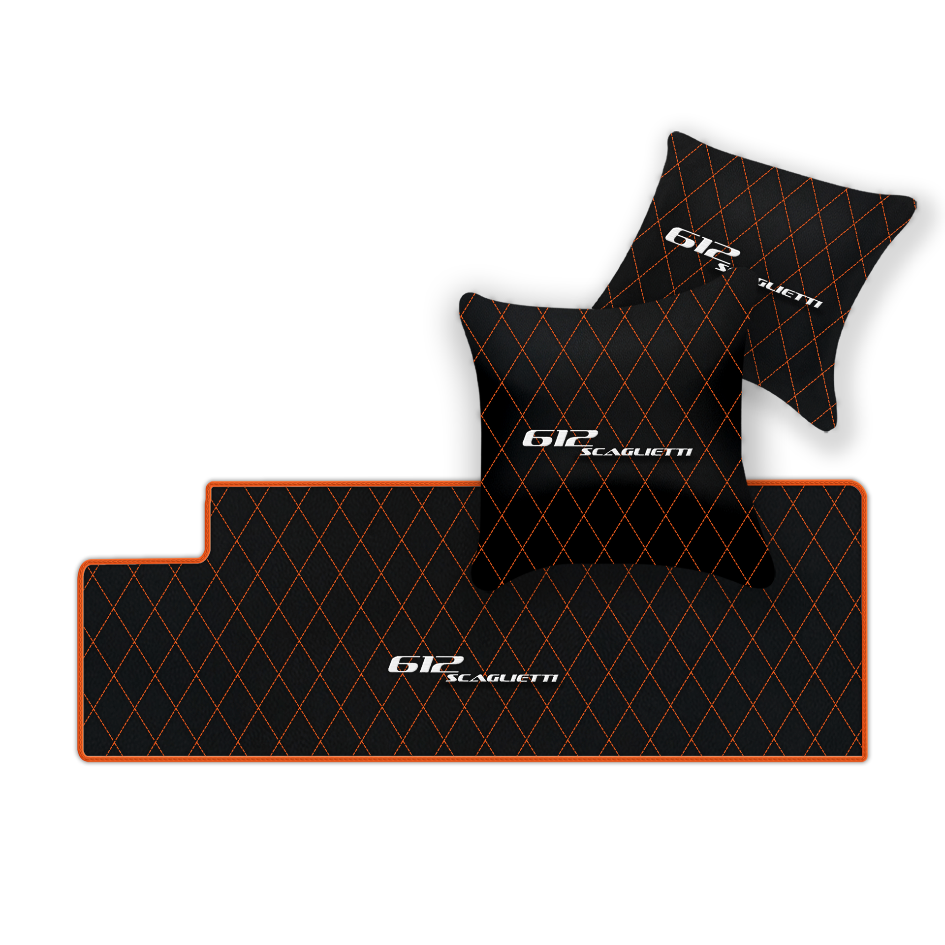 Luxury Black Leather Floor Mats for Ferrari 612 Scaglietti (2005-2011)