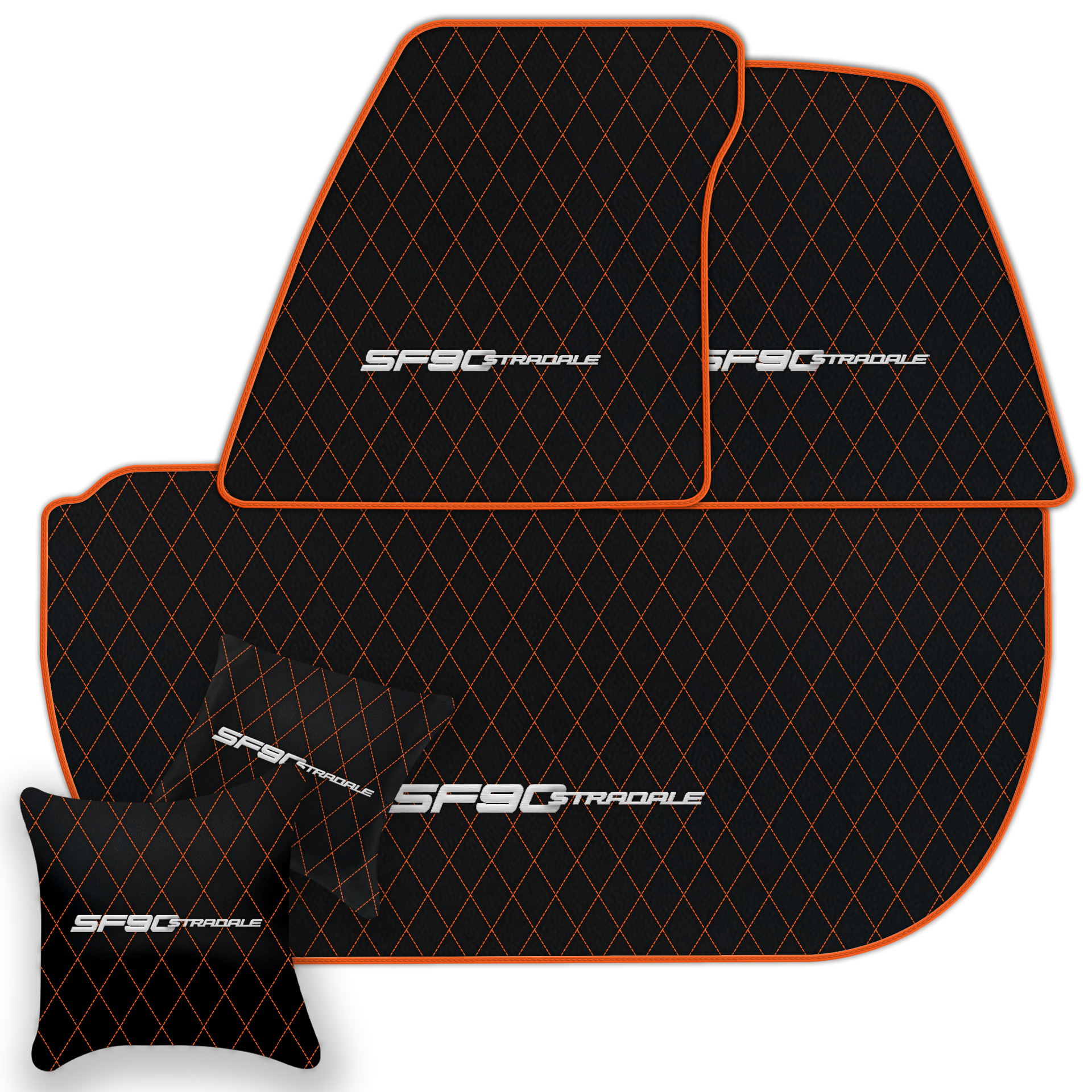 Premium Black Leather Floor Mats for Ferrari 360 (1999-2005)