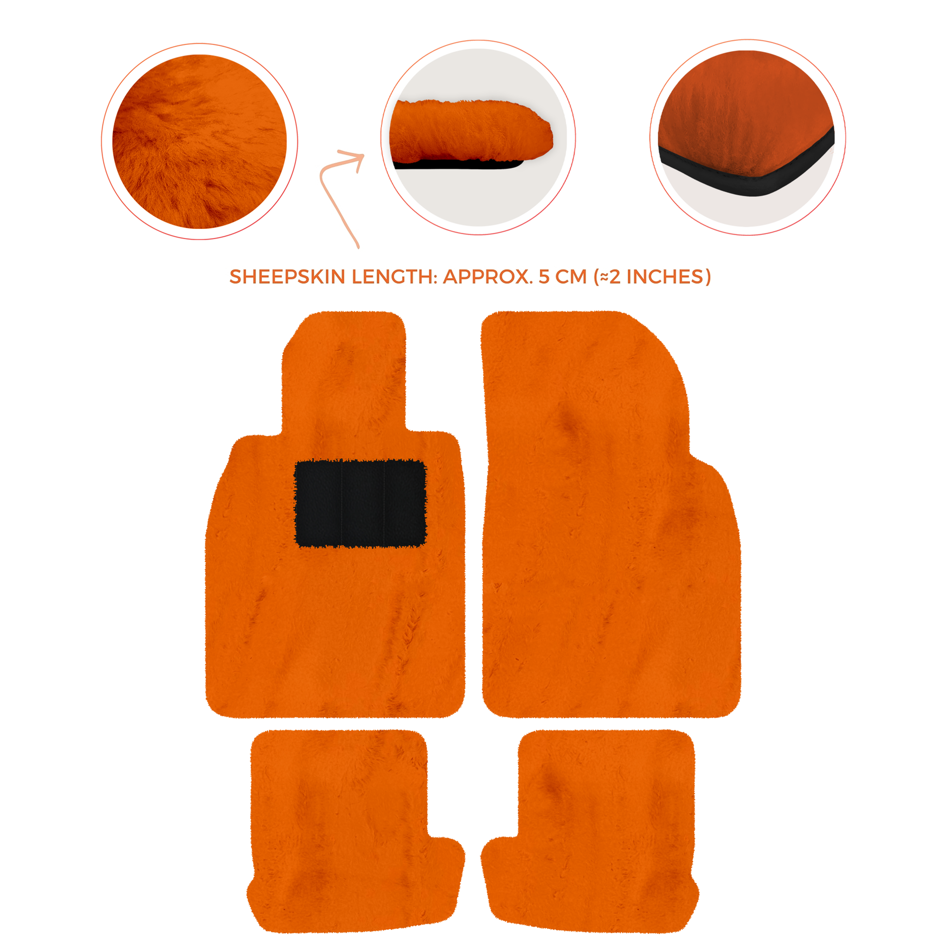 Premium Quality Sheepskin Floor Mats for Porsche 924 (1976-1988)