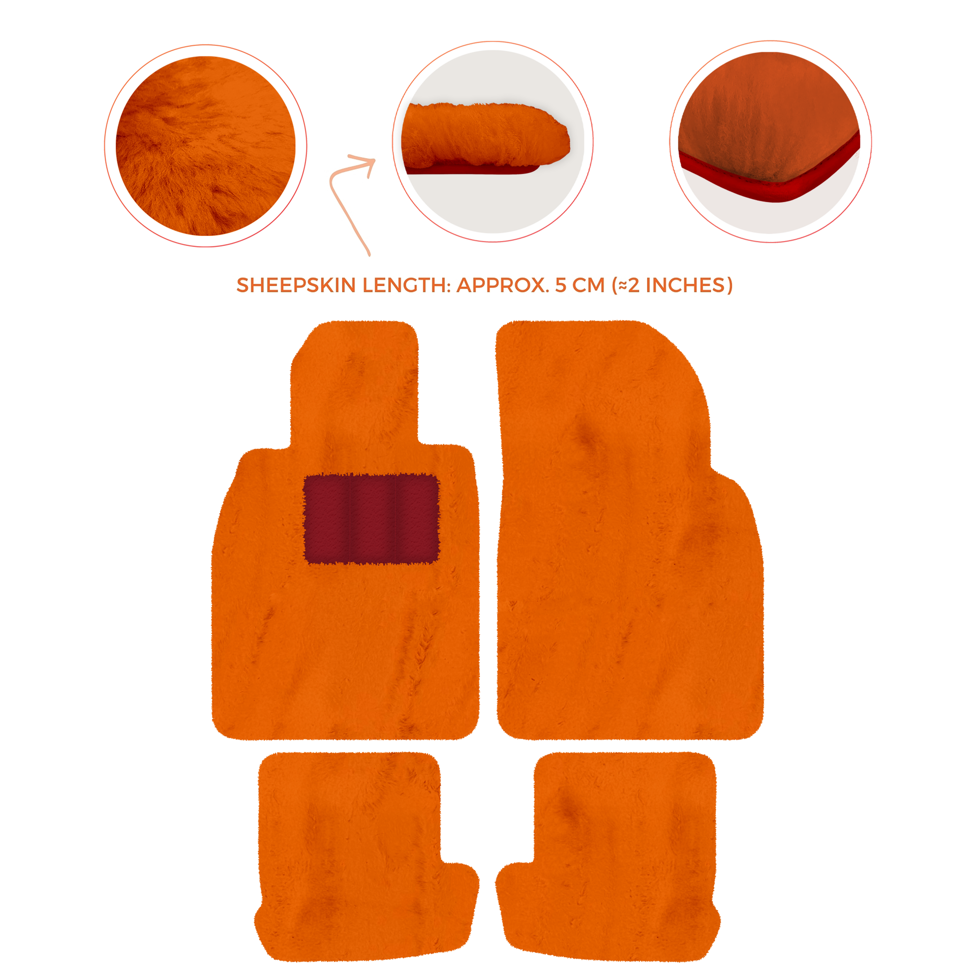 Premium Quality Sheepskin Floor Mats for Porsche 924 (1976-1988)