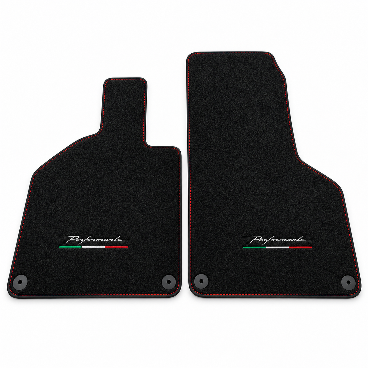 Custom Black Floor Mats for Lamborghini Huracan With Alcantara Leather Light Blue Trim