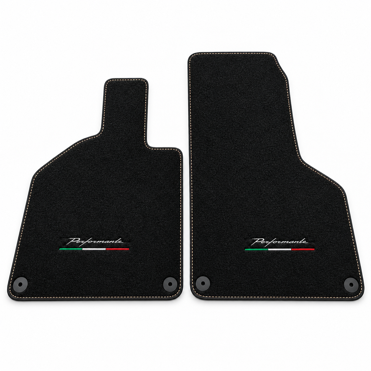 Custom Black Floor Mats for Lamborghini Huracan With Alcantara Leather Light Blue Trim