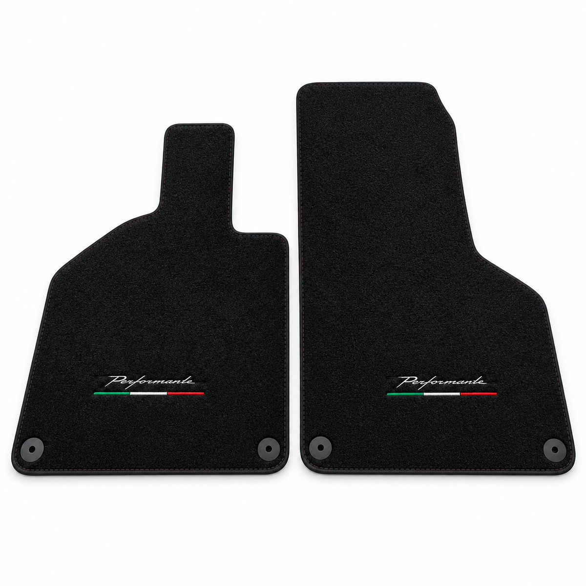 Custom Black Floor Mats for Lamborghini Huracan With Alcantara Leather Light Blue Trim