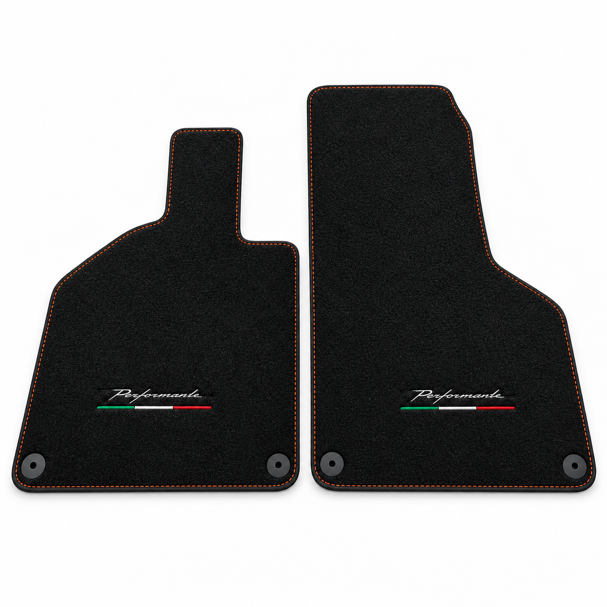 Custom Black Floor Mats for Lamborghini Huracan With Alcantara Leather Light Blue Trim