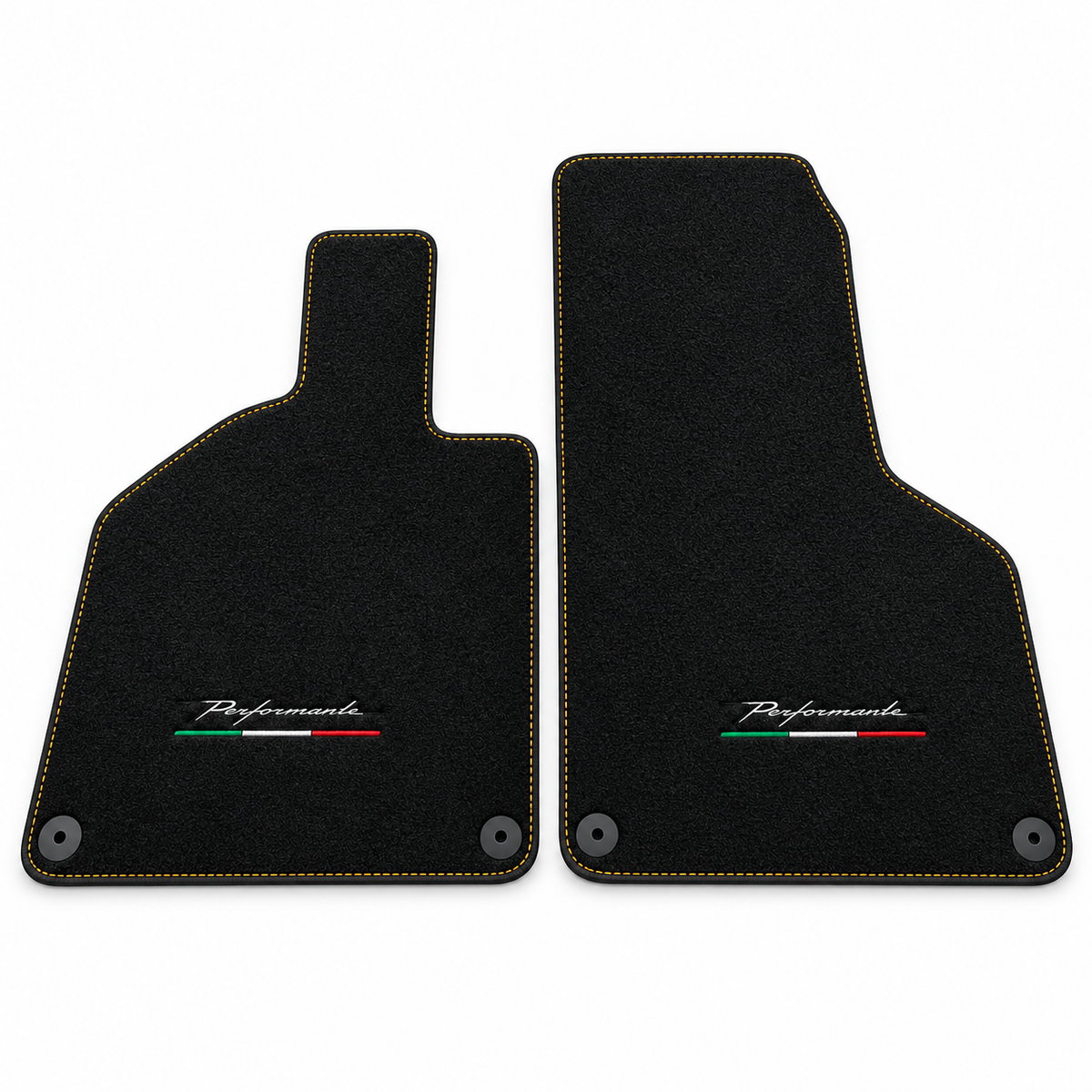 Custom Black Floor Mats for Lamborghini Huracan With Alcantara Leather Light Blue Trim