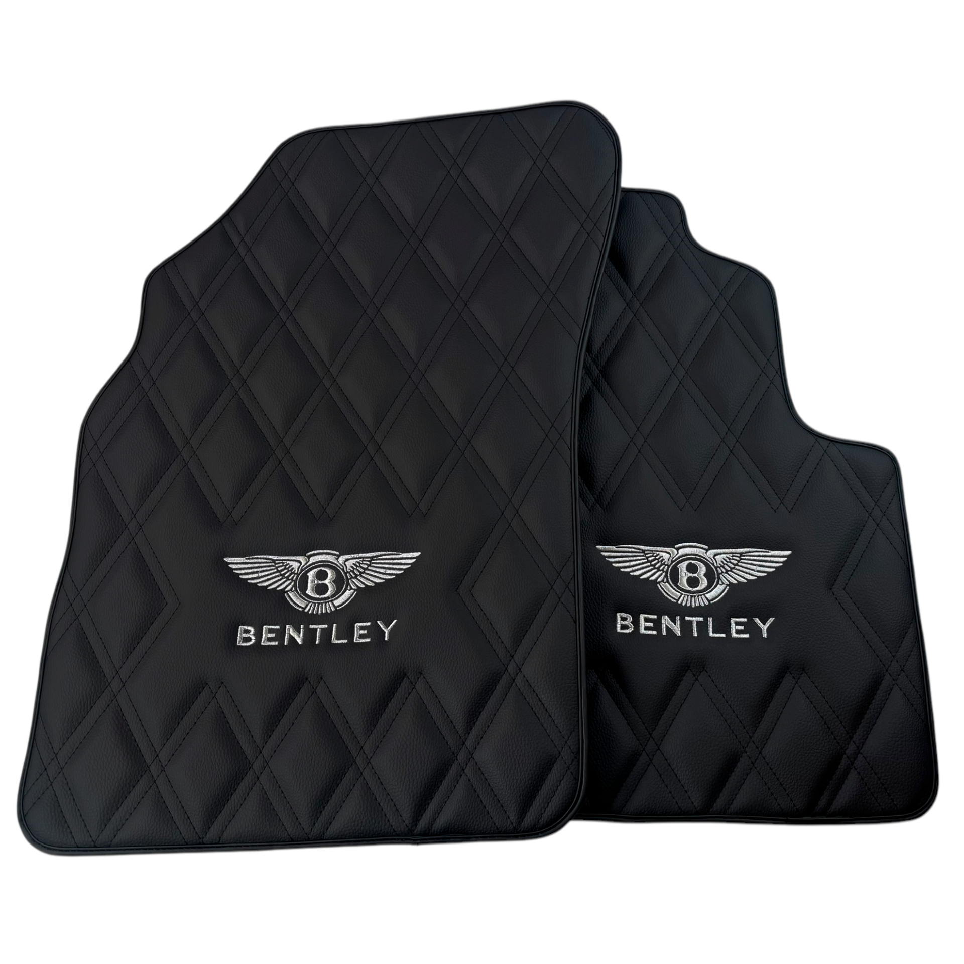 Black Leather Floor Mats for Bentley Continental GTC 2018-2023 (RHD)