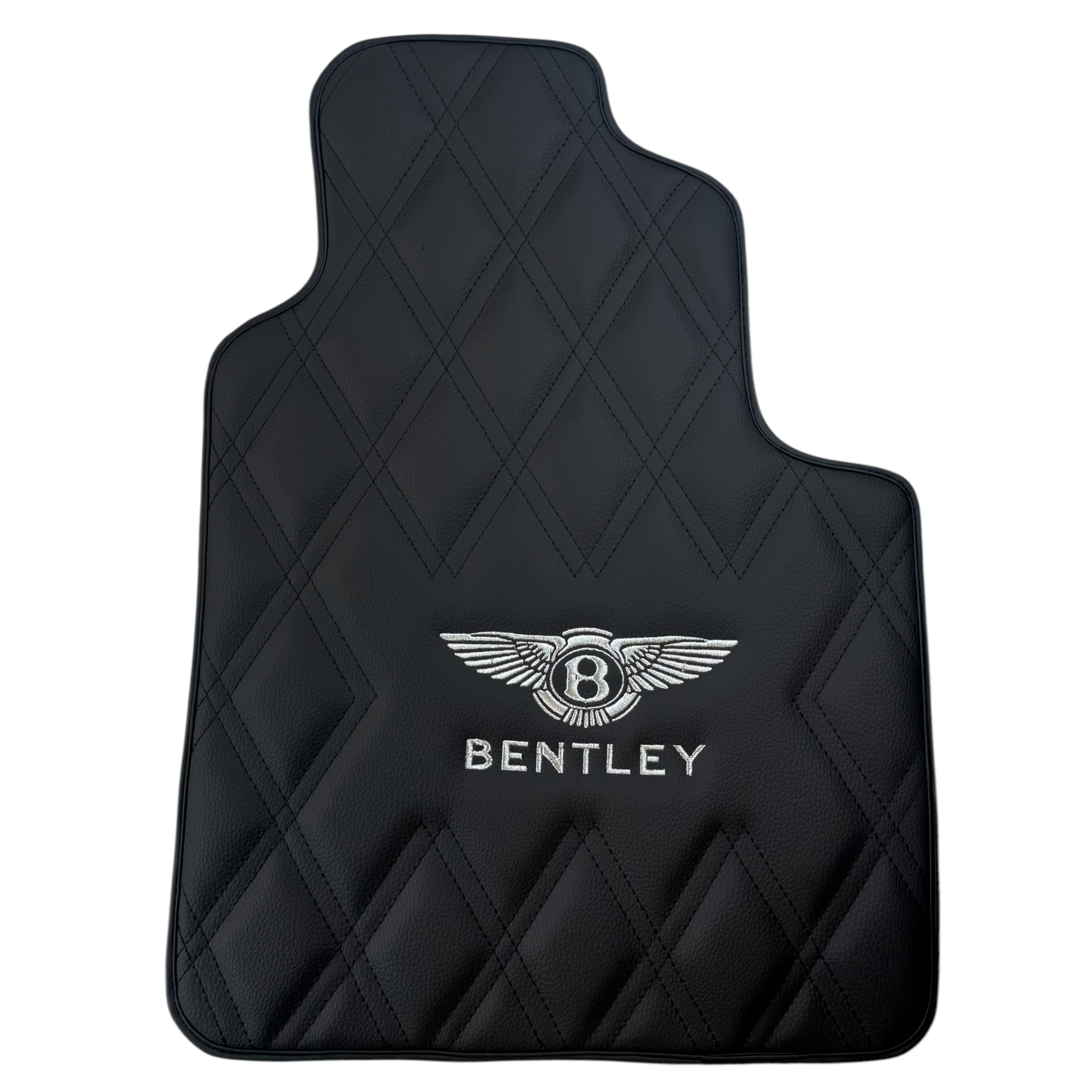 Black Leather Floor Mats for Bentley Continental GTC 2018-2023 (RHD)