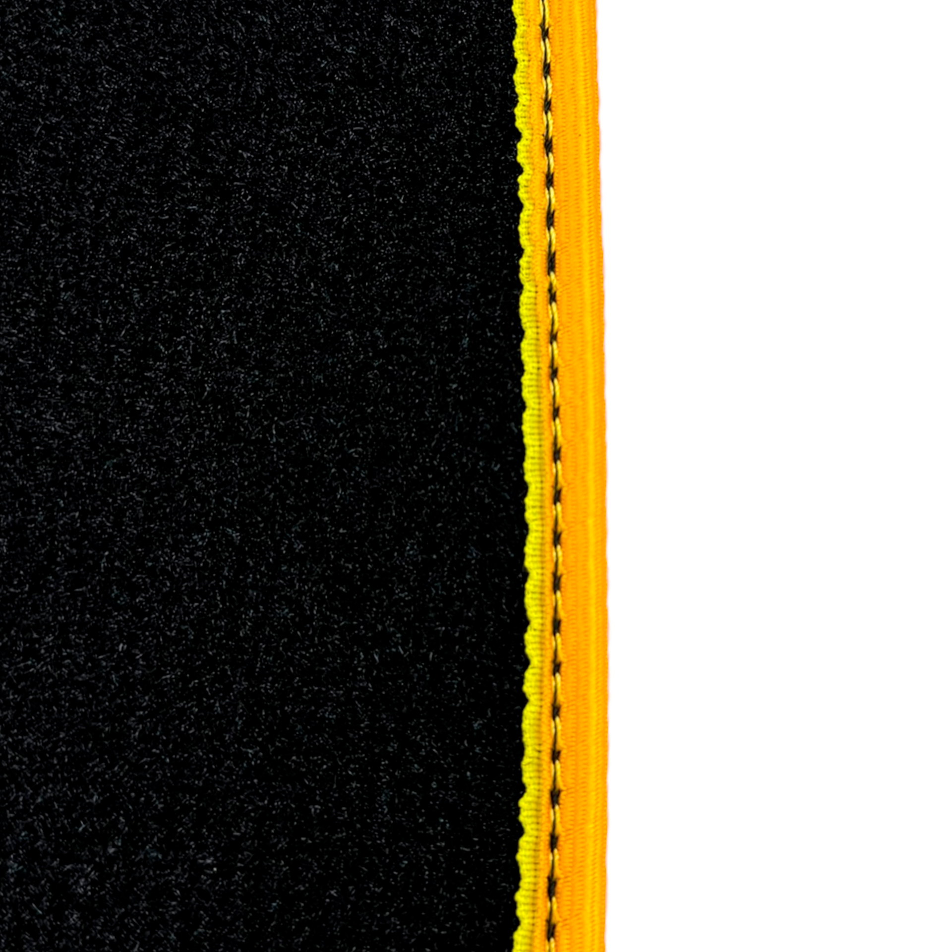 Black Floor Mats for Porsche Taycan (2019-2023) with Leather | Yellow Trim