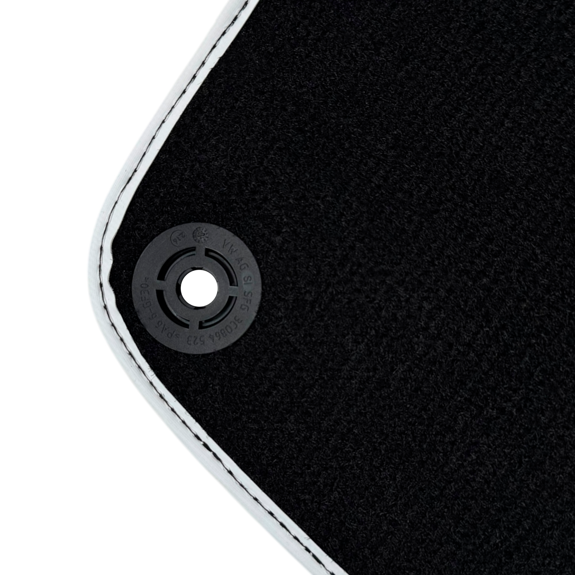 Black Floor Mats with Leather for Lamborghini Revuelto (2024-2025) | White Trim