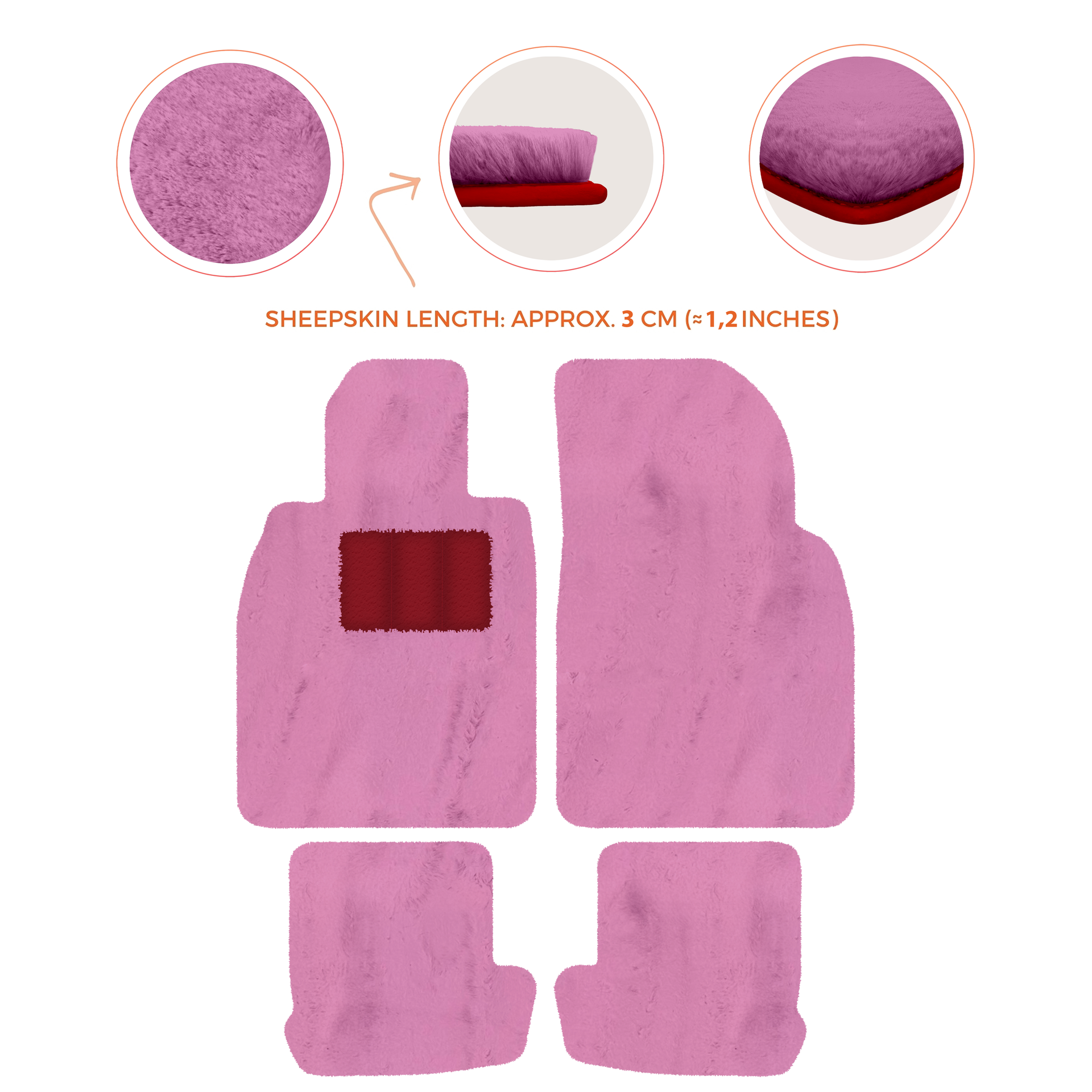 Premium Quality Sheepskin Floor Mats for Porsche 924 (1976-1988)