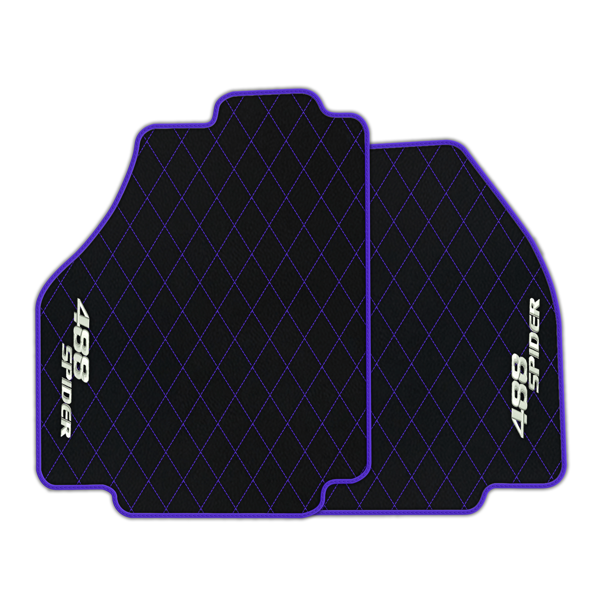 Premium Black Leather Floor Mats for Ferrari 488 Pista Spider