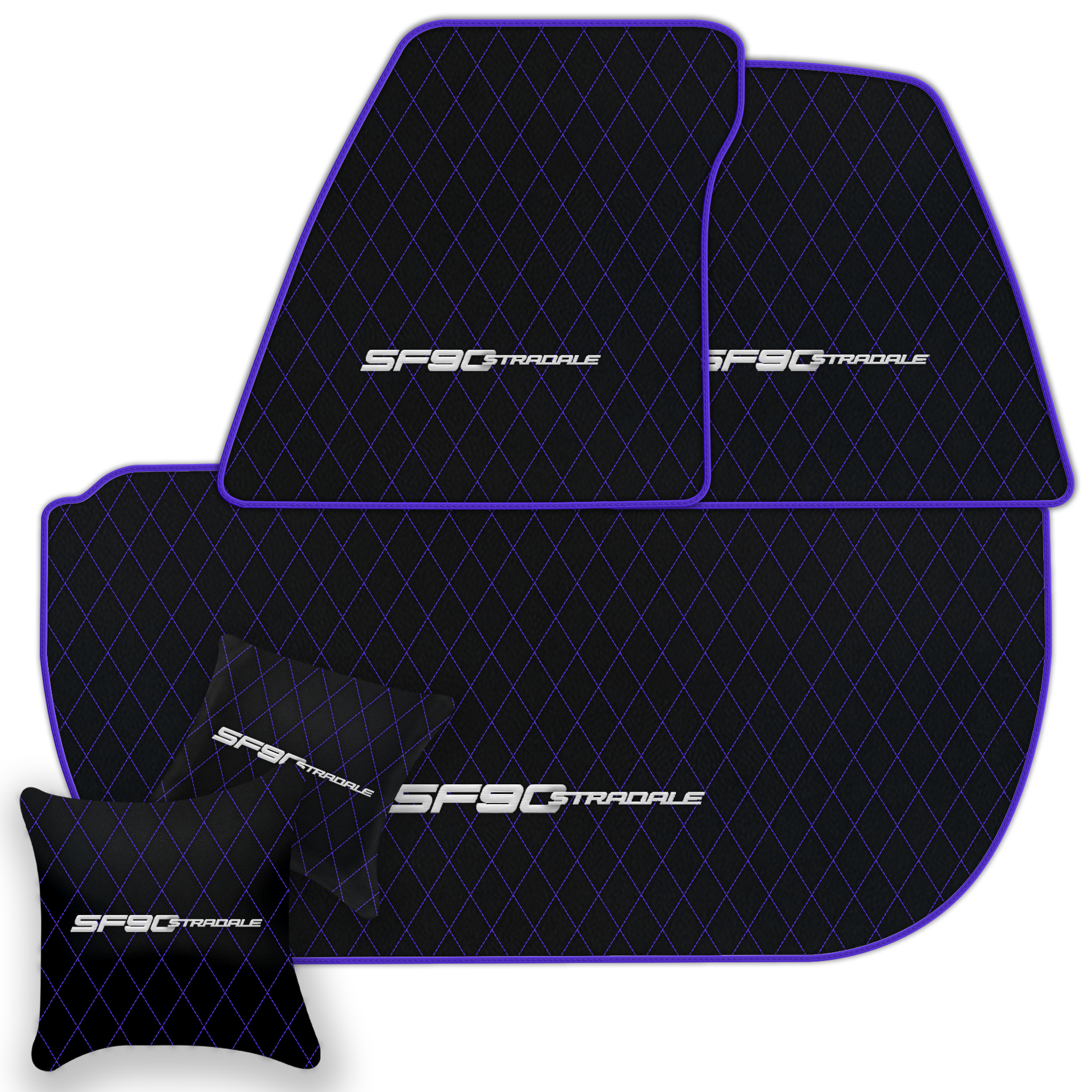 Premium Black Leather Floor Mats for Ferrari 360 (1999-2005)