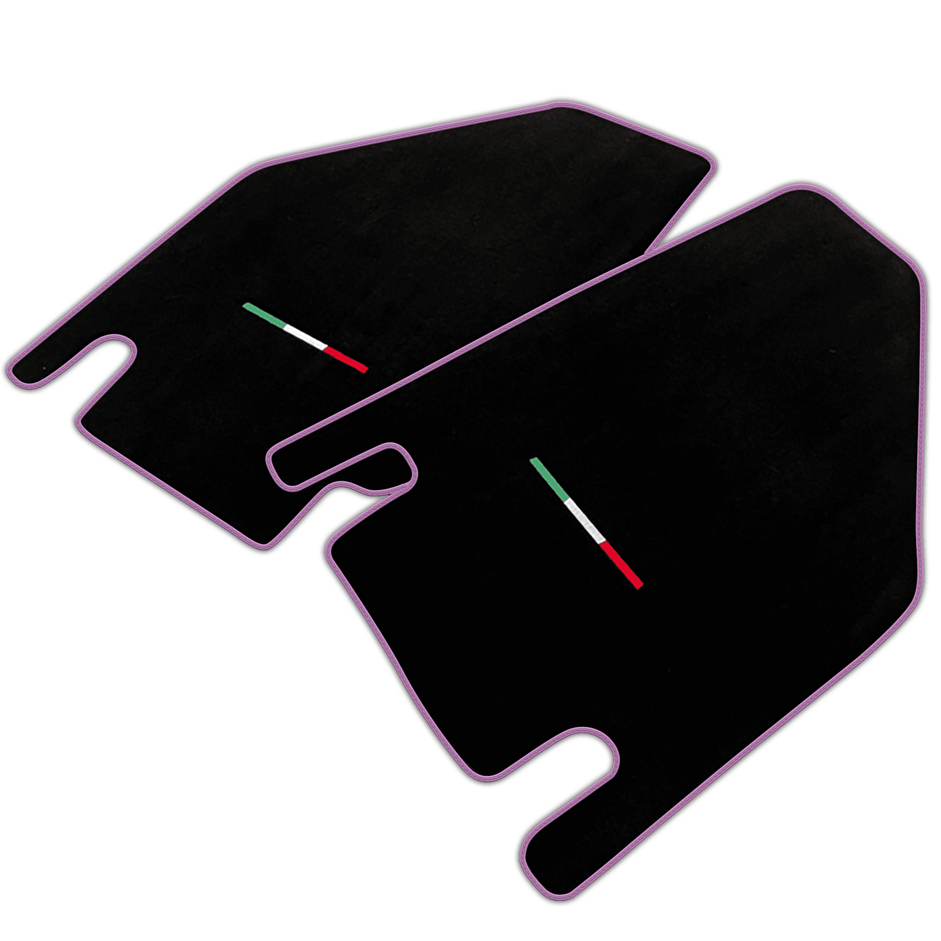Black Floor Mats for Lamborghini Countach with Italian Flag | Various Trim Colors