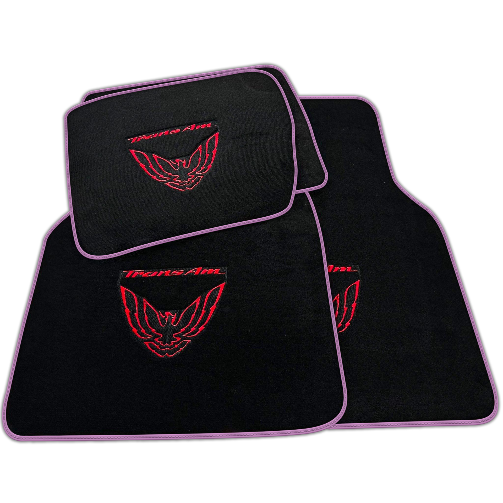 Black Floor Mats Red Trim for Pontiac FireBird (1993-2002) Trans Am
