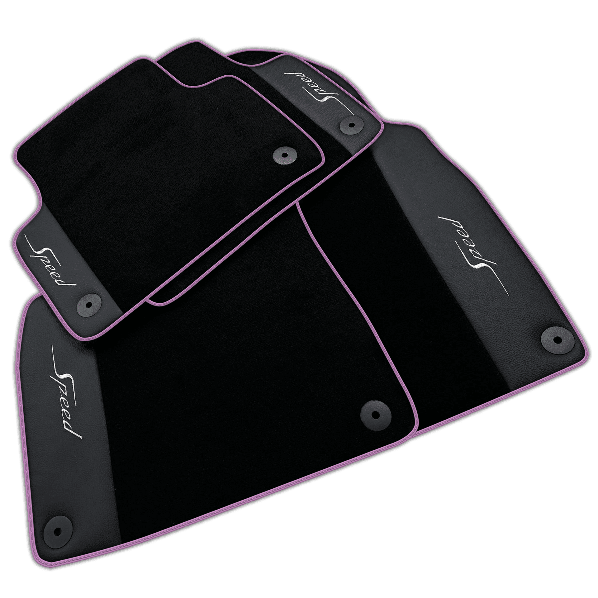 Black Floor Mats for Bentley Flying Spur (2005-2013) with Leather | Various Trim Colors